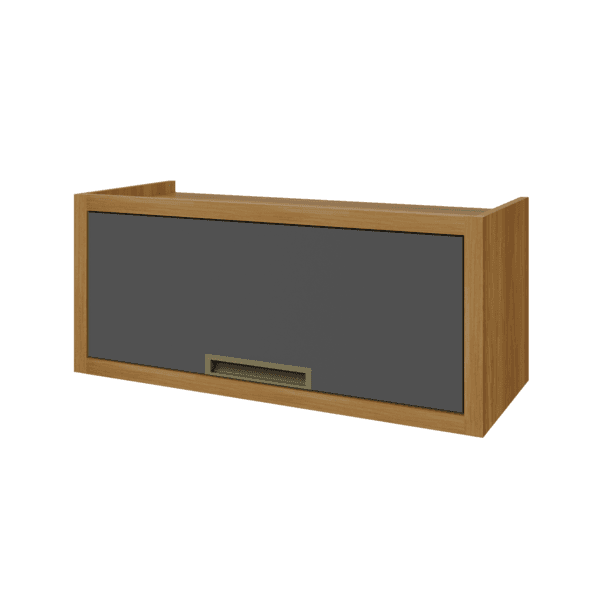 Armário Aéreo de Cozinha MDF Freijó e Grafite com 1 Porta 80x34x32cm Turquesa Nesher