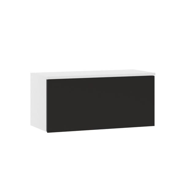 Armário Aéreo de Cozinha MDP Branco e Preto com 1 Porta 70x32x30cm Dora Luciane