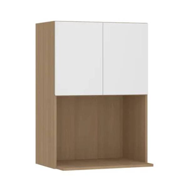 Armário Aéreo de Cozinha MDP Freijó e Branco com 1 Porta 60x85x42cm Slim Luciane