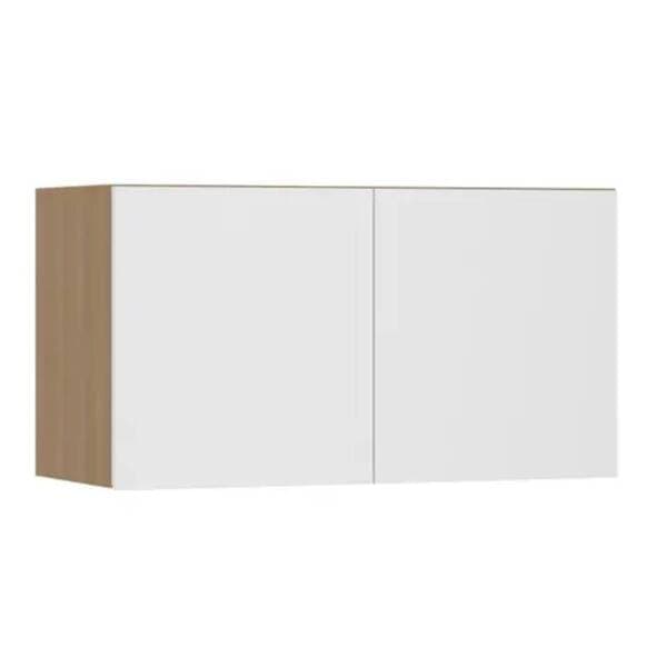 Armário Aéreo de Cozinha MDP Freijó e Branco com 2 Portas 80x42,5x33cm Slim Luciane