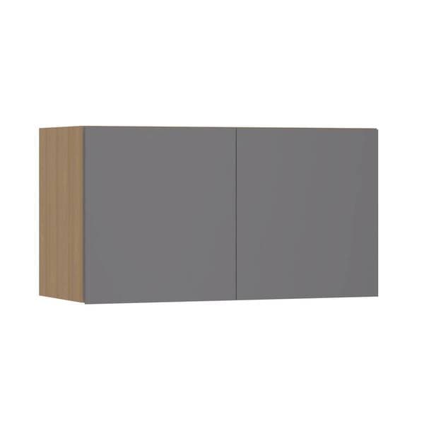 Armário Aéreo de Cozinha MDP Freijó e Cinza com 2 Portas 80x42,5x33cm Slim Luciane