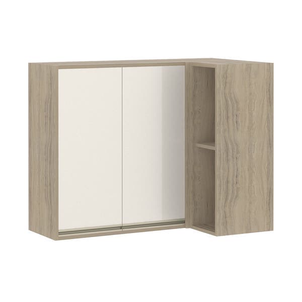 Armário de Canto 2 Portas de Abrir 95x73x53cm MDP Pérola Off Mel Selfie Luciane