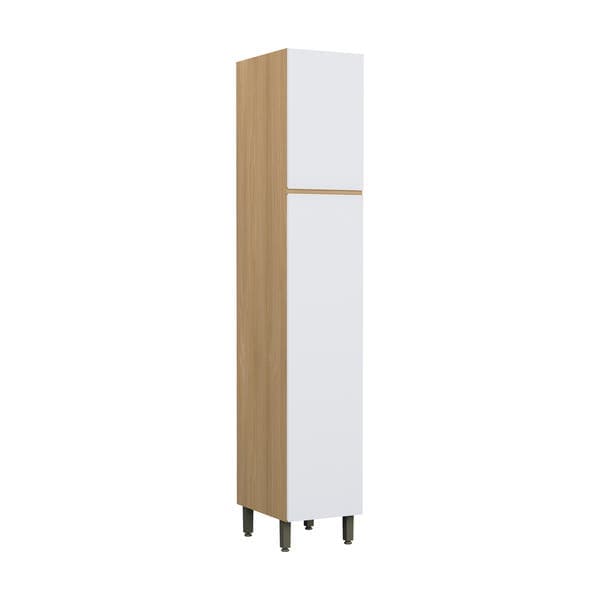 Armário Multiuso MDP Freijó e Branco com 2 Portas 40x230x53cm Slim Luciane
