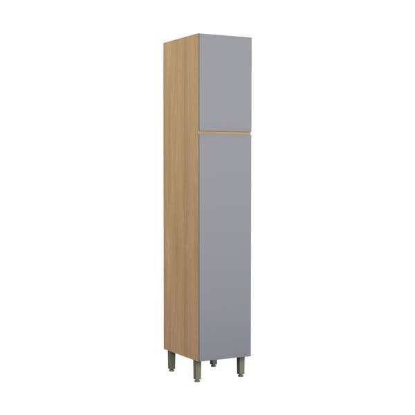Armário Multiuso MDP Freijo e Cinza Puro com 2 Portas 40x230x53cm Slim Luciane