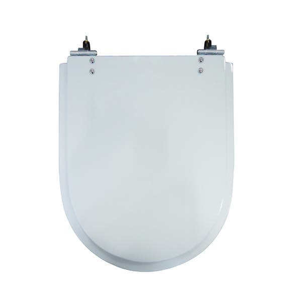 Assento Sanitário Formatos Calypso com Fechamento Comum Quadrado Resina Branco Policlass