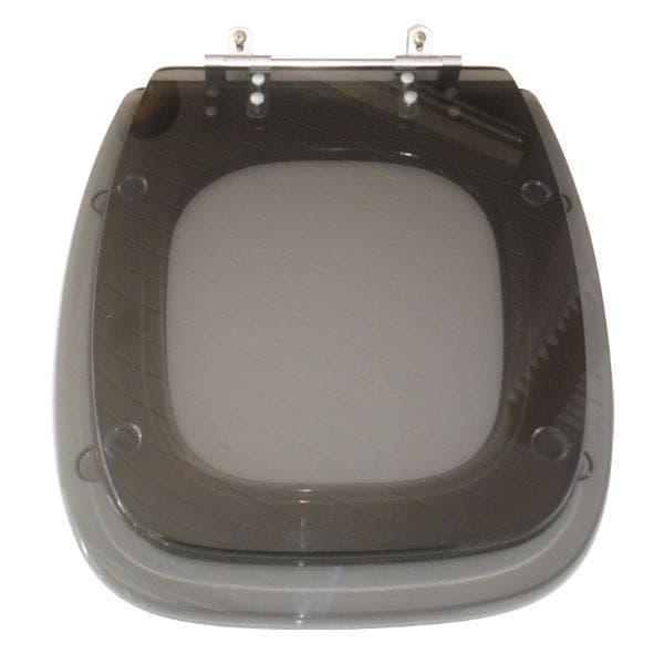 Assento Sanitário Formatos Fit com Fechamento Comum Oval Resina Fumê Policlass