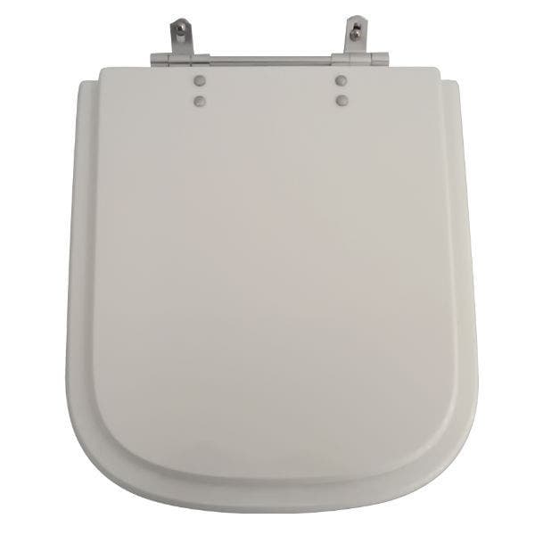 Assento Sanitário Formatos Quadra com Fechamento Comum Quadrado Resina Branco Policlass