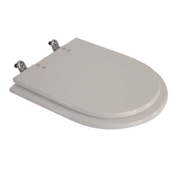 Assento Sanitário Formatos Riviera com Fechamento Comum Quadrado Resina Branco Policlass