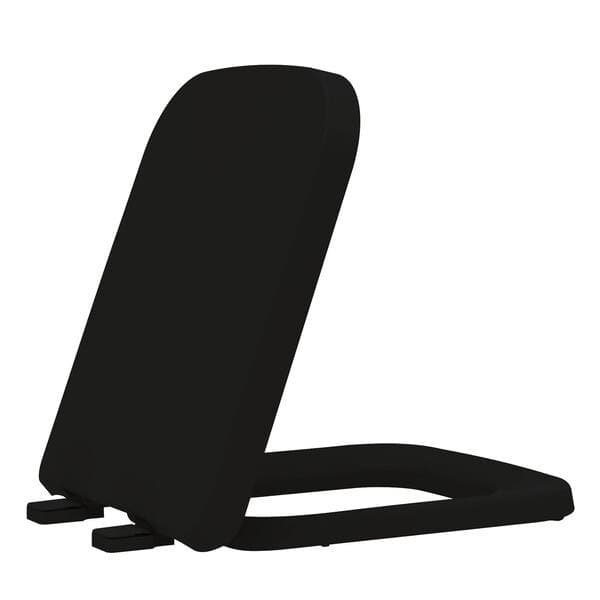 Assento Sanitário Plástico Preto Fosco Fechamento Suave Tupan