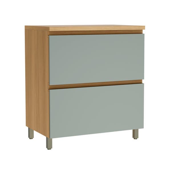 Balcão de Cozinha 100% MDF Nature e Verde com 1 Porta e 1 Gaveta 80x91x52cm Rainha Nesher