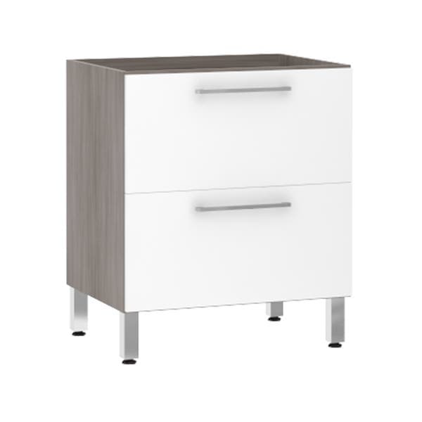 Balcão de Cozinha 2 Gavetões 53x82,5x53cm Branco Prime Luciane