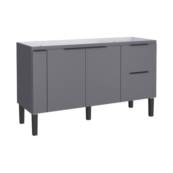 Balcão de Cozinha 2 Portas de Abrir 2 Gavetas 1,44mx86cmx51,5cm Cinza Cisne Cozimax