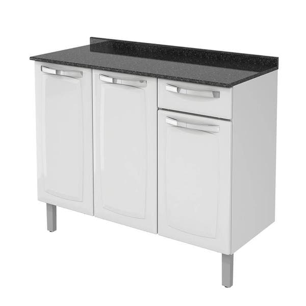 Balcão de Cozinha 86x105x45cm Aço Branco Neve Rose Itatiaia