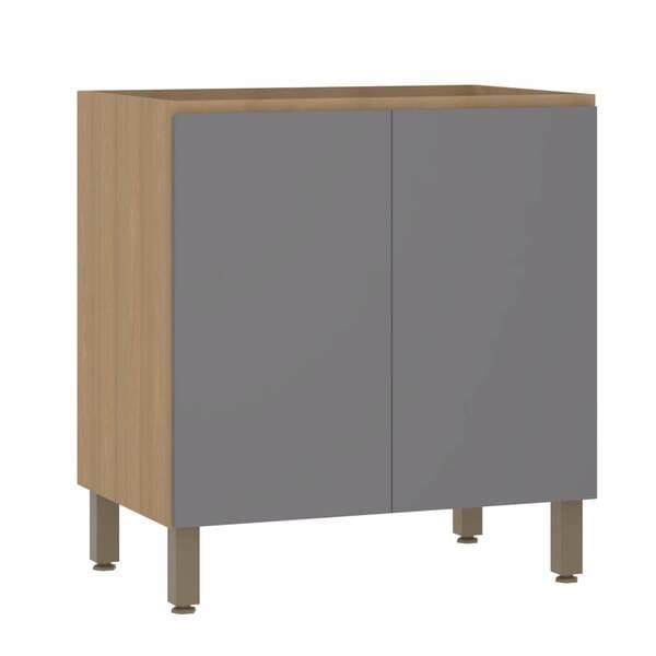 Balcão de Cozinha MDP Freijó e Cinza com 2 Portas 80x87x53cm Slim Luciane