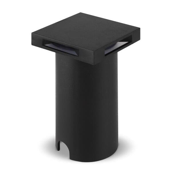 Balizador Quadrado de Embutir Com LED Externo Side Preto Luz Amarela 2W IP67 Black+Decker