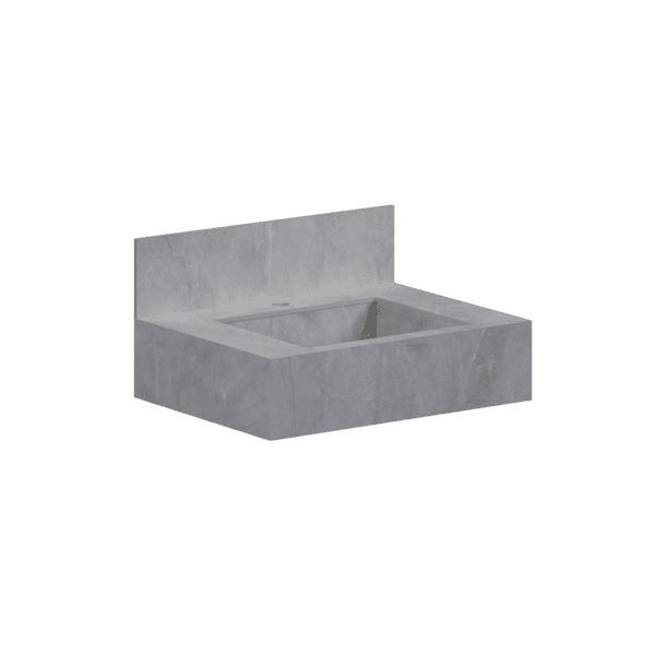 Bancada de Porcelanato com Cuba Esculpida 60x45cm Cinza Nápoles Cozimax