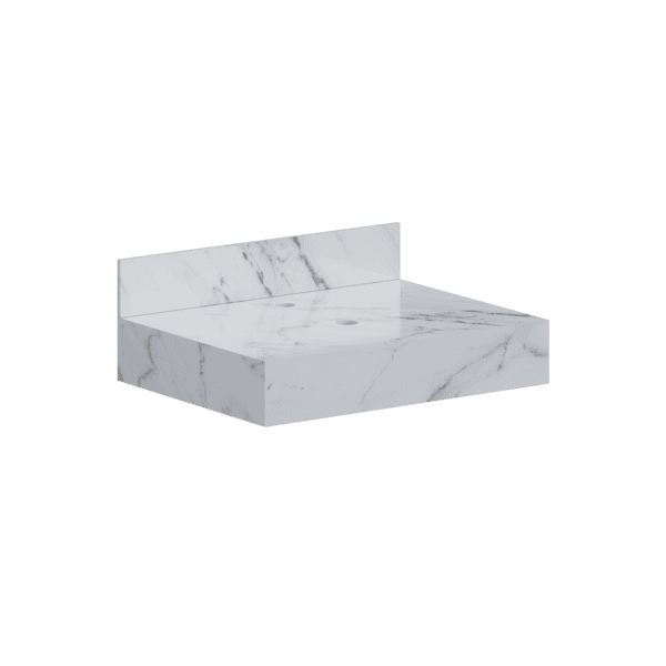 Bancada de Porcelanato para Cuba de Apoio 60x45cm Branca Peri Cozimax