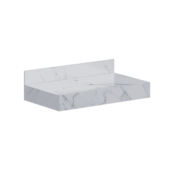 Bancada de Porcelanato para Cuba de Apoio 80x45cm Branca Peri Cozimax