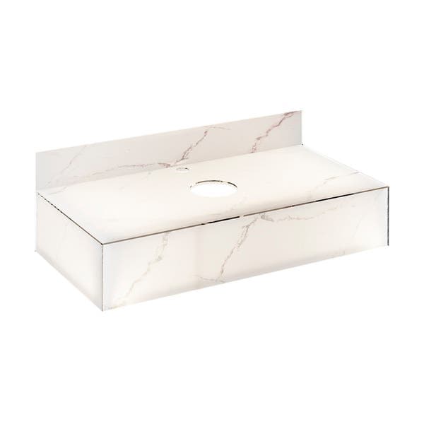Bancada de Vidro para Cuba de Apoio 80x45cm Branco Clara Darabas Agardi