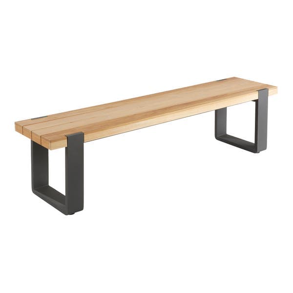 Banco de Jardim em Alumínio com 3 Lugares 44x180cm Cinza Bermeo Naterial