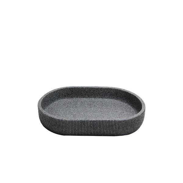 Bandeja para Banheiro de Poliresina Cinza 2x12x20cm Canelado Oikos