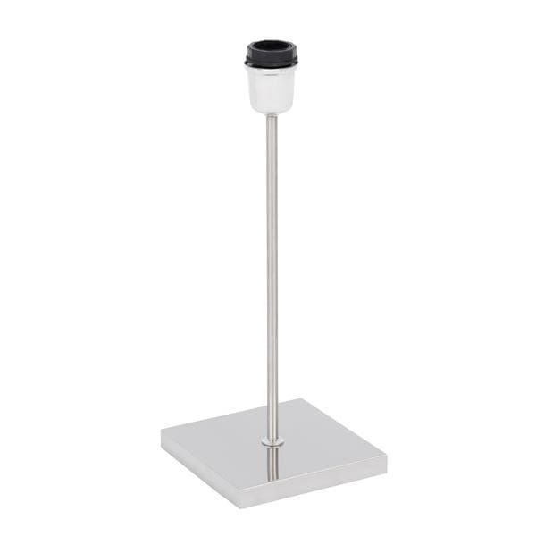 Base para Abajur Quadrada Prata Metal 40cm Espaço Luz