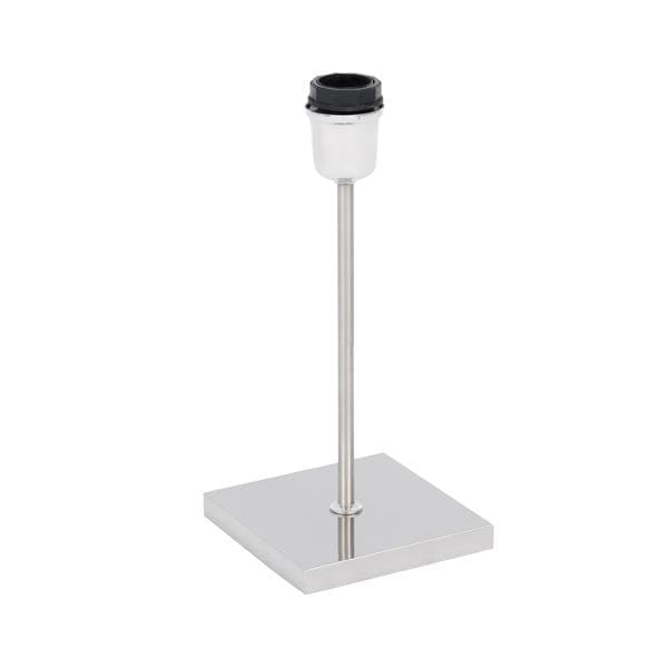 Base para Abajur Quadrado Prata Metal Espaço Luz