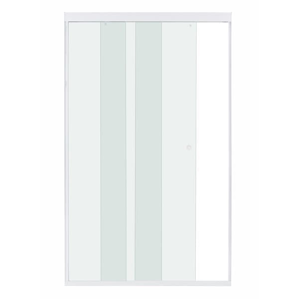 Box para Banheiro 100x200cm Vidro Incolor Frontal de Correr Transfer 3 Folhas Branco Speed Temper