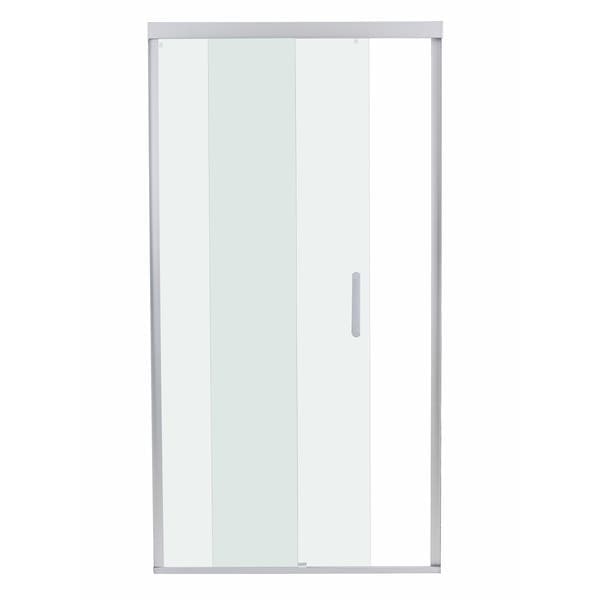 Box para Banheiro 120x190cm Vidro Incolor Frontal de Correr 2 Folhas Prata Fosco Remix Sensea