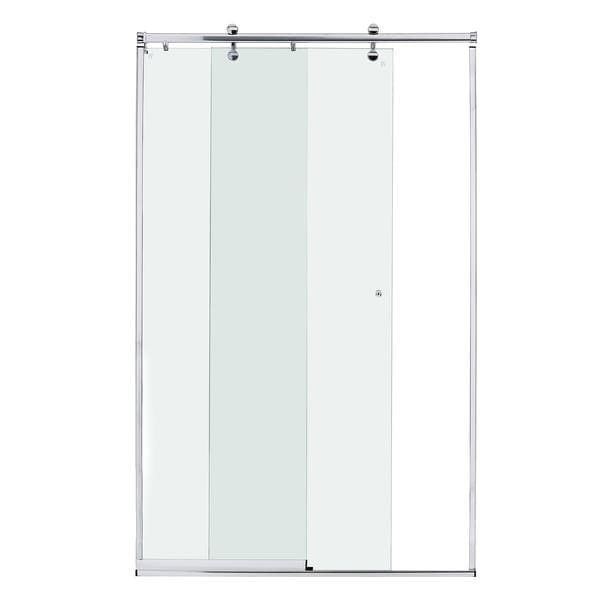 Box para Banheiro 120x200cm Vidro Incolor Frontal de Correr 2 Folhas Cromado Elegance Speed Temper