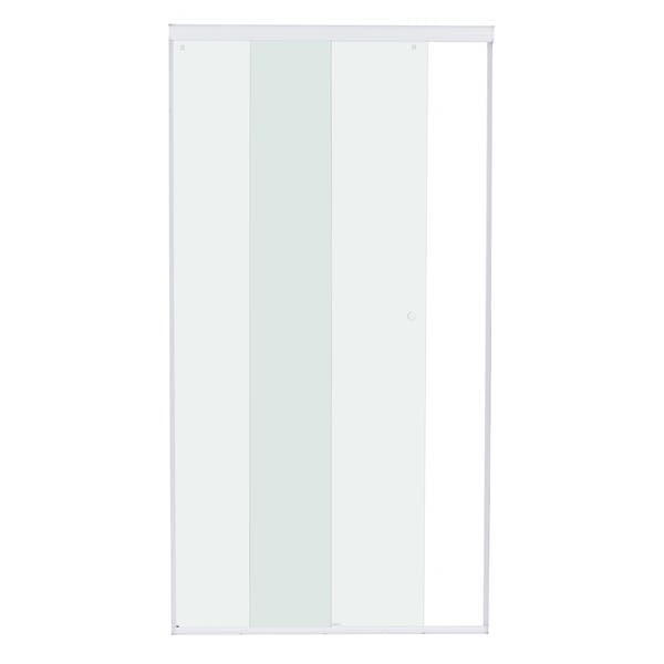 Box para Banheiro 130x190cm Vidro Incolor Frontal de Correr 2 Folhas Branco Simple Speed Temper