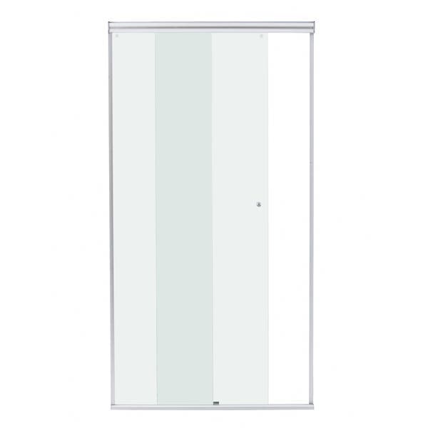 Box para Banheiro 130x190cm Vidro Incolor Frontal de Correr 2 Folhas Cromado Simple Speed Temper