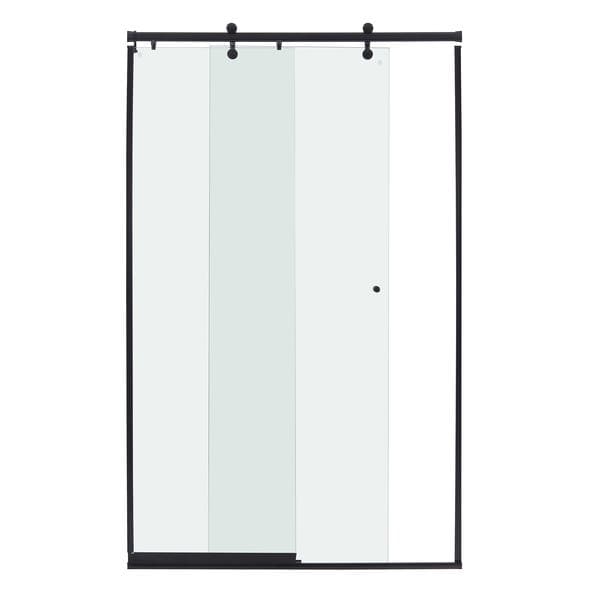Box para Banheiro 150x200cm Vidro Incolor Frontal de Correr 2 Folhas Preto Elegance Speed Temper