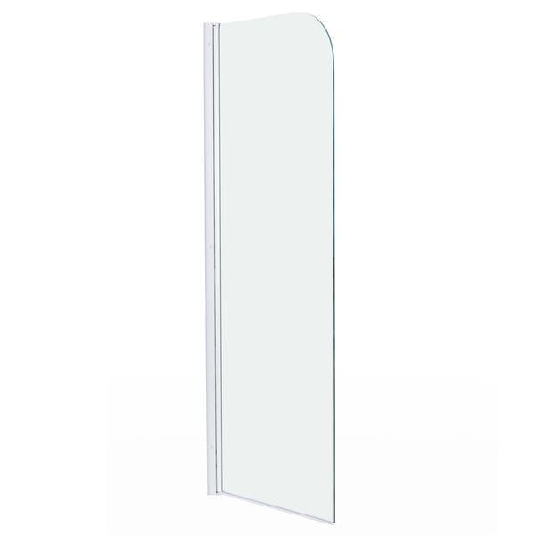 Box para Banheiro 60x190cm Vidro Incolor Folha Única Flexível Branco para Ducha Speed Temper