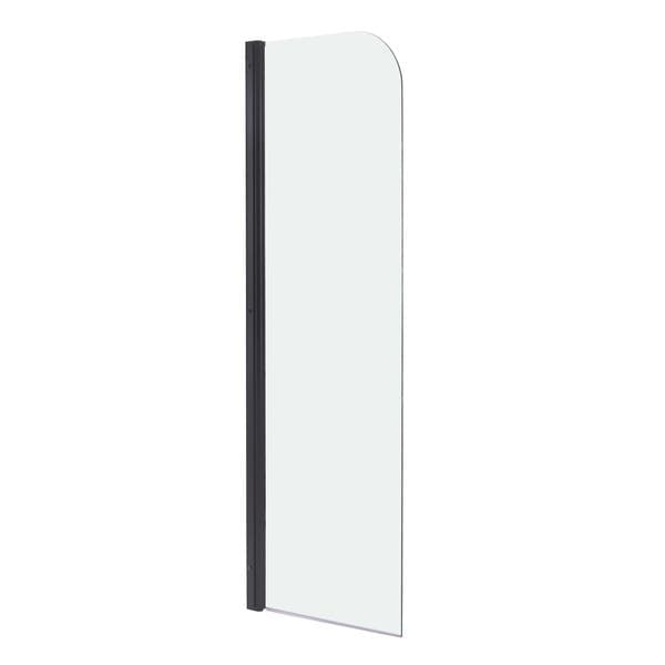 Box para Banheiro 60x190cm Vidro Incolor Folha Única Flexível Preto para Ducha Speed Temper