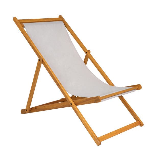 Cadeira de Jardim em Madeira Dobrável e Reclinável 98x61cm Canela|Cinza Solarium Naterial