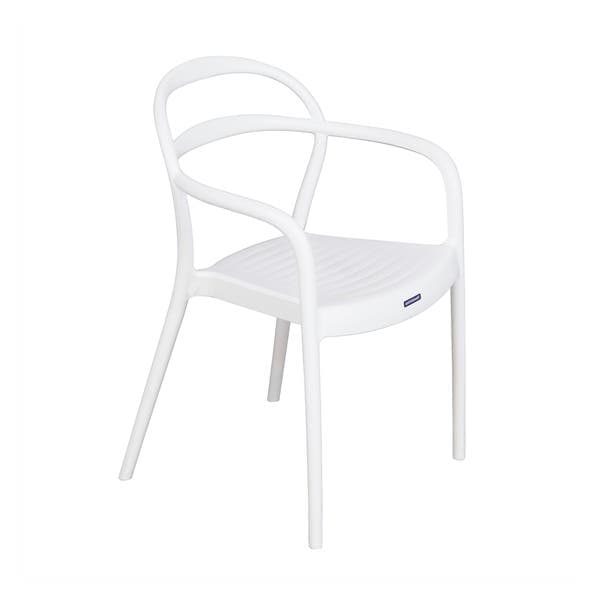 Cadeira de Jardim em Plástico 80x57cm com Braço Branco Sissi Tramontina