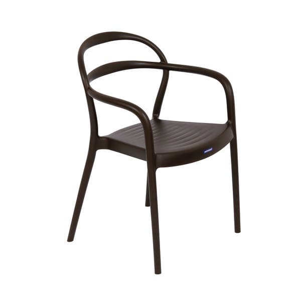 Cadeira de Jardim em Plástico 80x57cm com Braço Marrom Sissi Tramontina