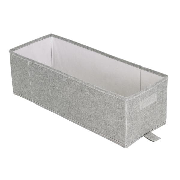 Caixa Organizadora Fibra Papel Cinza EVO'M 16x18x50 cm Spaceo