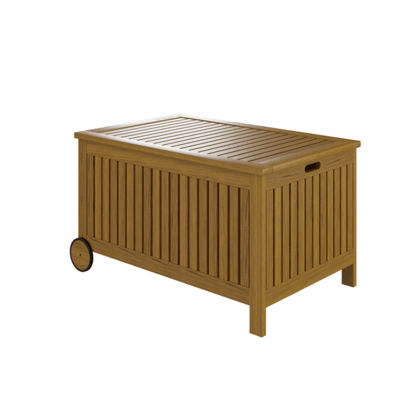 Carrinho de Apoio Baú para Jardim em Madeira 48x53,5cm Canela Solarium Naterial