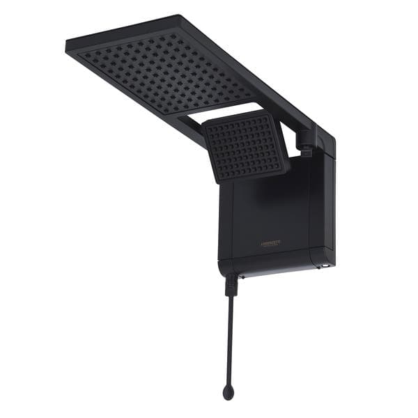 Chuveiro Elétrico Eletrônico 220V 7800w Preto Fosco Quadrado Acqua Duo Ultra Lorenzetti