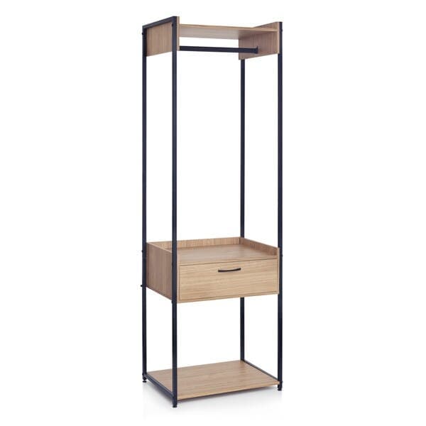 Closet Aberto MDP e Aço Mel 200x65x45 com 1 Gavetas Móveis Bemfixa