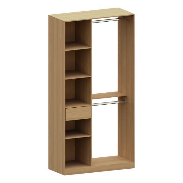 Closet Modulado 1 Gaveta MDP Freijó 200x100x45cm Closet Duo Luciane