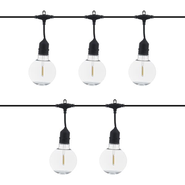 Cordão de Luz Preto Elétrico 5 lâmpadas LED G95 Filamento 2W 5m 127V (110V) Inspire
