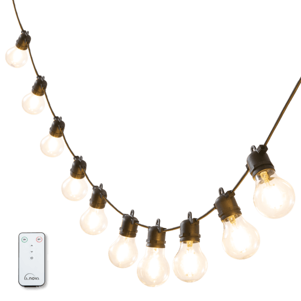 Cordão LED 5m 10x 422lm com Controle Remoto IP44 Minta 24V Preto Inspire