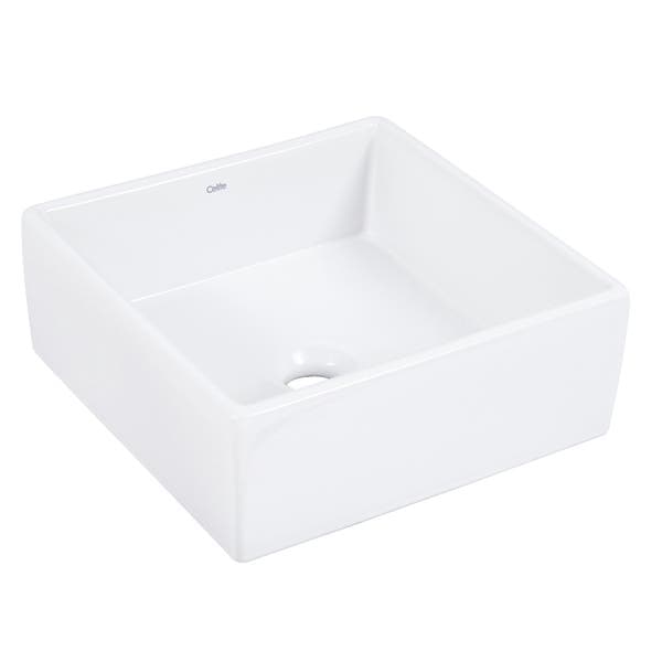 Cuba para Banheiro de Apoio em Louça Quadrada Branca 35x35cm Q5 Celite