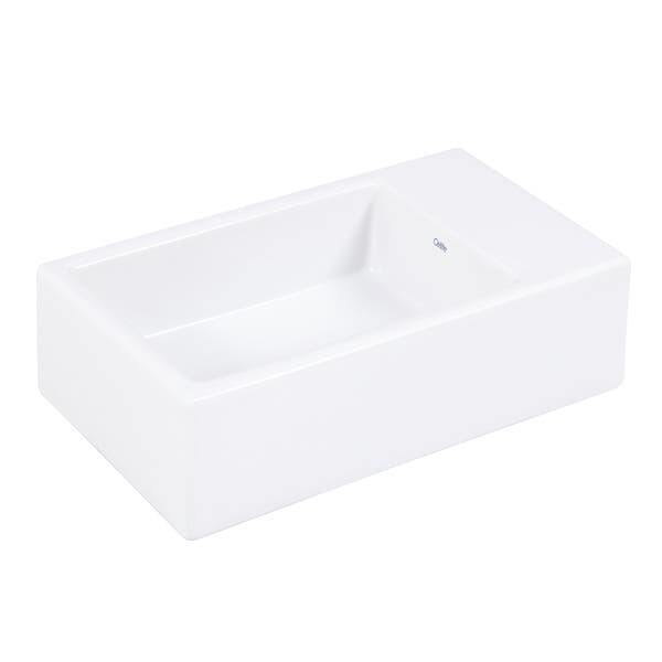 Cuba para Banheiro de Apoio em Louça Retangular Branca 25x44cm com Mesa Curve 1 Celite