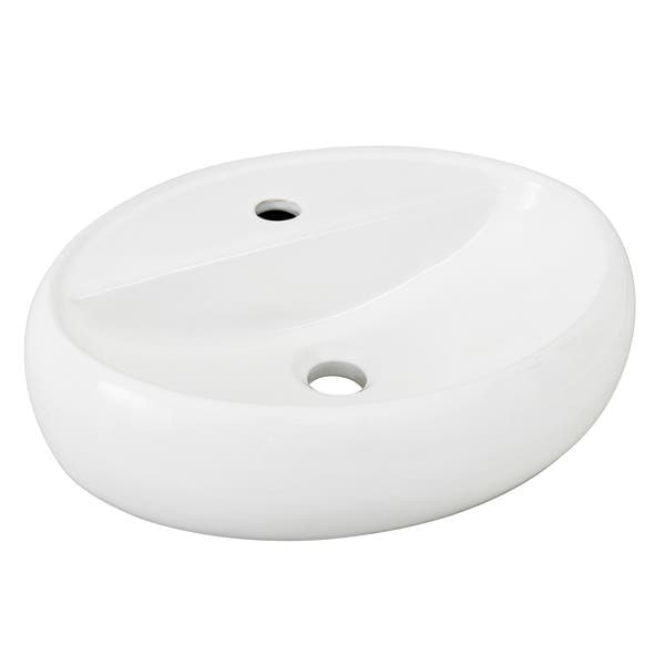 Cuba para Banheiro de Apoio Louça Oval Branca 49x38cm com Mesa Toulon Sensea