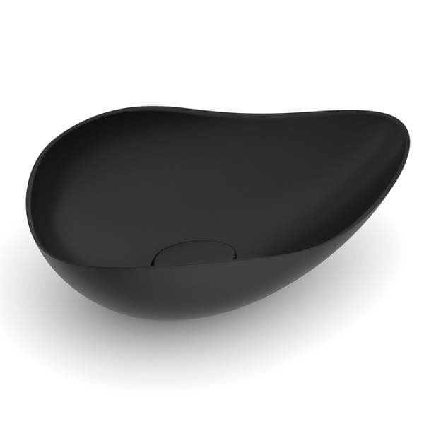 Cuba para Banheiro de Apoio Louça Oval Matte Black 54x37,5cm Ruy Ohtake Roca