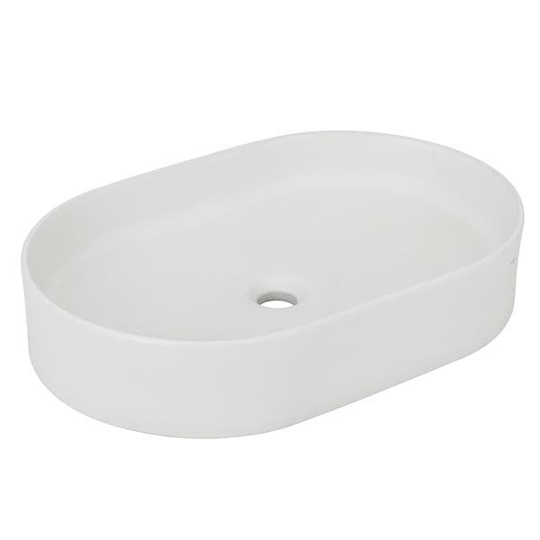 Cuba para Banheiro de Apoio Louça Oval Palha Fosca 58x39cm Barcelona Sensea